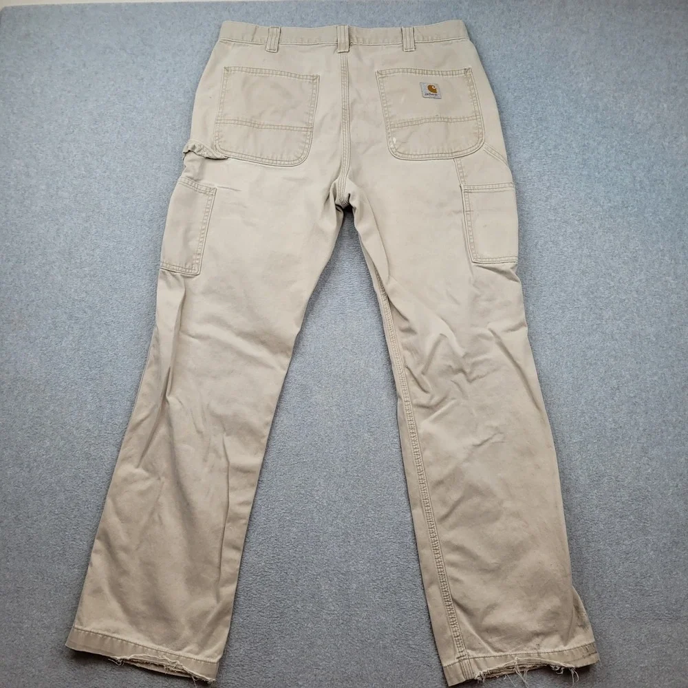 Carhartt Carpenter Pants Mens 34x32 Tan B324 FDK Relaxed Fit Workwear Cotton